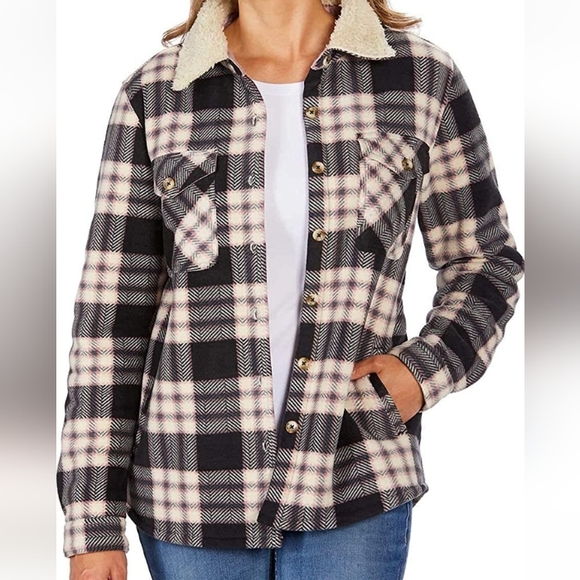 NWT Soho Threads Plaid Sherpa Jacket S - Picture 2 of 13
